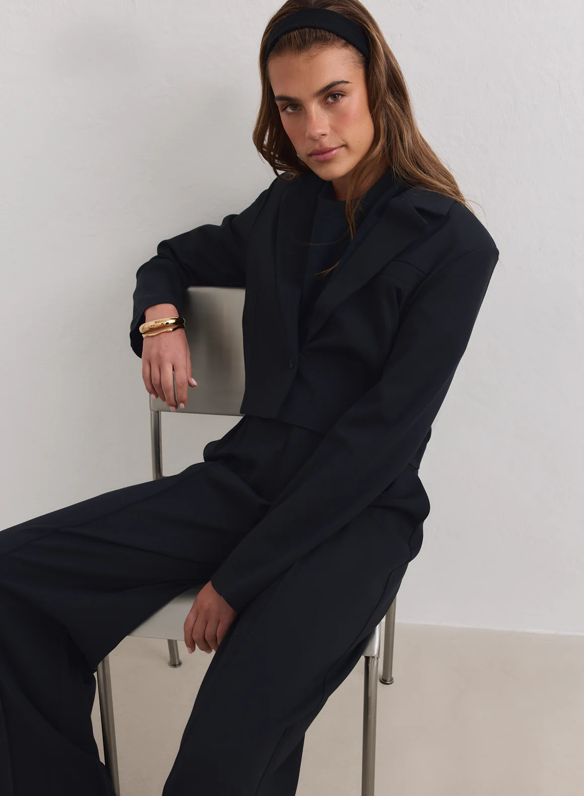 Black Luxe Short Blazer - Image 3