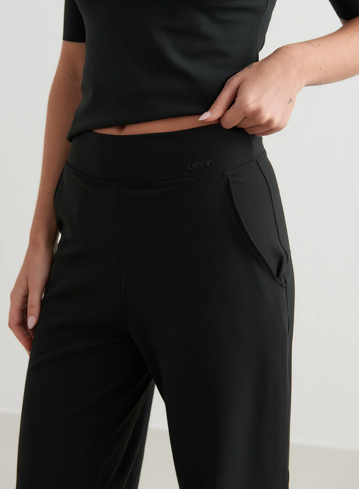 Black Sense Wide Pants - Image 100