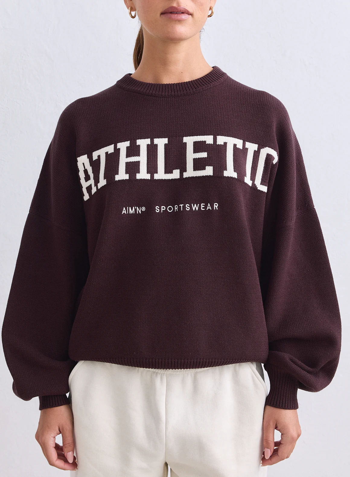 Chocolate Athletic Knit Sweatshirt - Image 5