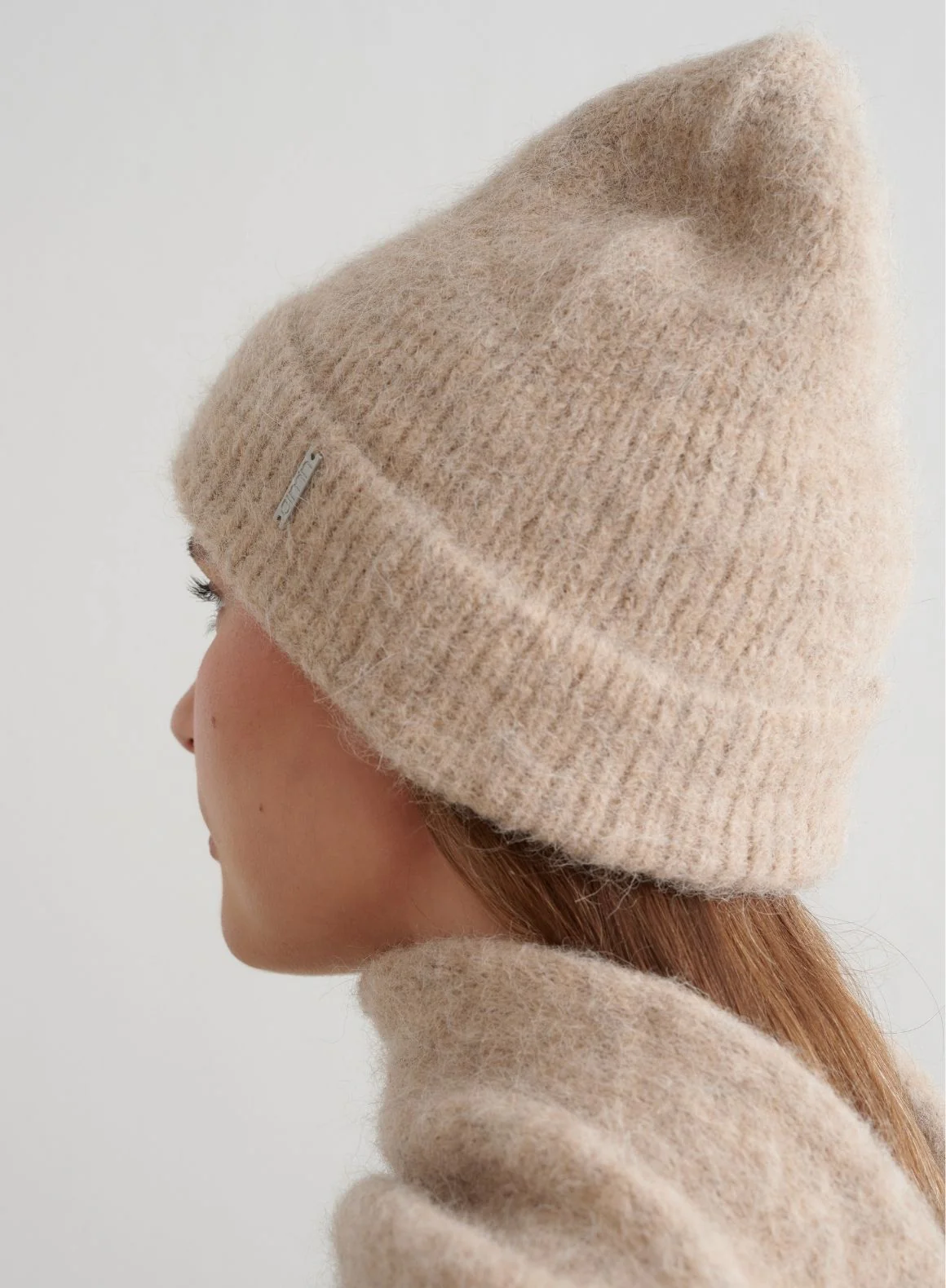 Dark Clay Alpaca Knit Beanie - Image 2