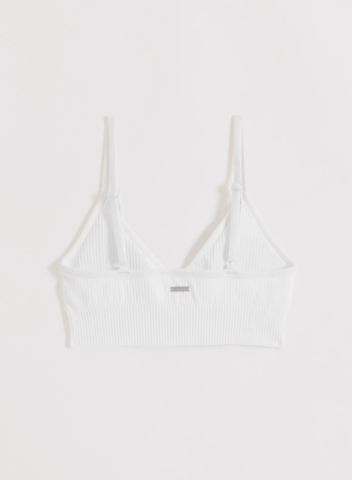 White Ribbed Seamless Deep Cut Bra - Image 6